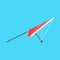 Hang glider sport extreme vector icon side view. Sky adventure hobby para skydiving. Cartoon red plane ascend