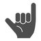 Hang loose gesture solid icon. Shaka vector illustration isolated on white. Hand gesture glyph style design, designed