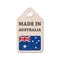 Hang tag made in Australia with flag. Vector illustration