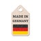 Hang tag made in Germany with flag.