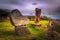 Hanga Roa, Easter Island - July 11, 2017: Village of Hanga R