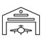 Hangar parking icon, outline style
