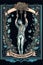 Hanged man. Magical spiritual Tarot card. Digital printable illustration
