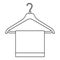 Hanger with cloth icon, outline style