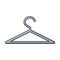 Hanger for clothes icon. Clothes rack for cloakroom or wardrobe. Simple cartoon design. Vector illustration isolated on white