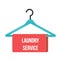 Hanger with the inscription Laundry service - Hanger Vector Icon