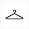 Hanger simple black icon. Wardrobe and cloakroom symbol.