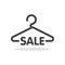 Hanger symbol with sale letter. Clothes shoping concept illustration