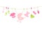 Hanging Baby Icons Girl Bow Pink And Green