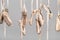 Hanging ballet shoes