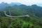 Hanging bridge above the rain forest