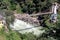 Hanging Bridge on the fast flowing River in Rudraprayag, Uttarakhand, India