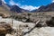 Hanging bridge over river wild on the way to K2 base camp