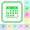 Hanging calendar vivid colored flat icons icons