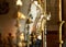 Hanging candle holders at the altar erected over the place of the crucifixion of Jesus Christ in Church of the Holy Sepulchre