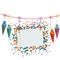 Hanging Candy Cones Line Checked Banner Confetti