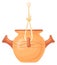 Hanging ceramic pot. Craft kitchen utensil icon