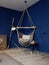Hanging chair hammock in the bedroom. Loft style