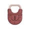 Hanging closed iron colored padlock with locked metal shackle and keyhole. Realistic protecting mechanism with key hole