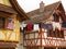 Hanging clothes between houses