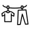 Hanging clothes icon, outline style