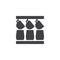 Hanging coffee cups vector icon