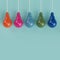 Hanging colorful pantone pastel light bulbs different idea.