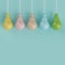 Hanging colorful pantone pastel light bulbs different idea.