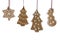 Hanging Decorated Ginger Bread Christmas Cookies on white