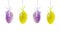 Hanging Easter eggs with bow, isolated