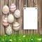 Hanging Easter Eggs Worn Wood White Board