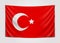 Hanging flag of Turkey. Republic of Turkey. National flag concept.