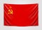 Hanging flag of USSR.Union of Soviet Socialist Republics. National flag concept.