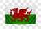 Hanging flag of Wales. Wales. National flag concept.