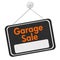 Hanging Garage Sale sign black and orange