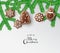 Hanging gingerbread sweets with Merry Christmas wishes