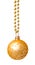 Hanging golden christmas ball isolated