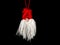 Hanging handmade abstract figure of Santa Claus made of wool