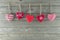 Hanging hearts christmas decorations