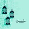 Hanging islamic lamps decoration ramadan kareem background