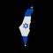 Hanging Israel flag in form of map. State of Israel. Israeli national flag concept.