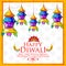 Hanging kandil on happy Diwali Holiday background for light festival of India