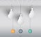 Hanging lamp with ideas, business solution, paper style infographics