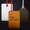 Hanging leather texture vector tags