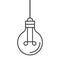 Hanging light bulb icon. Isolated, lined, vector illustration of simple lamp. Electricity lightbulb clip art.	Hanging light bulb i