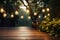 Hanging lights adorn porch, guiding toward enchanting garden path ahead