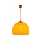 Hanging orange lamp light isolated with clipping path