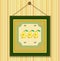 The hanging picture with yellow pears, retro style