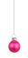 Hanging pink Christmas ornament isolated on white