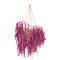 Hanging pot with pink violet leaves isolated